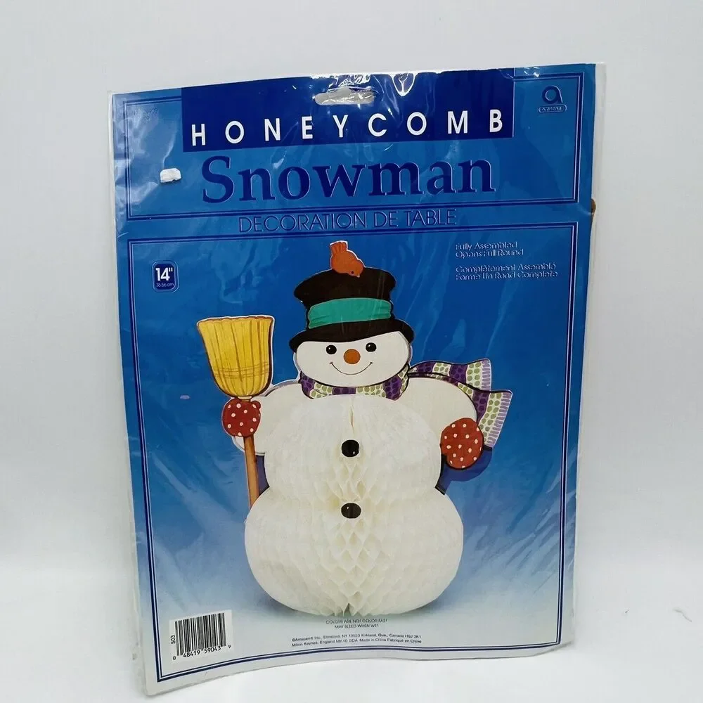 Amscan Honeycomb Snowman Table Decoration Fully Assembled One Piece New